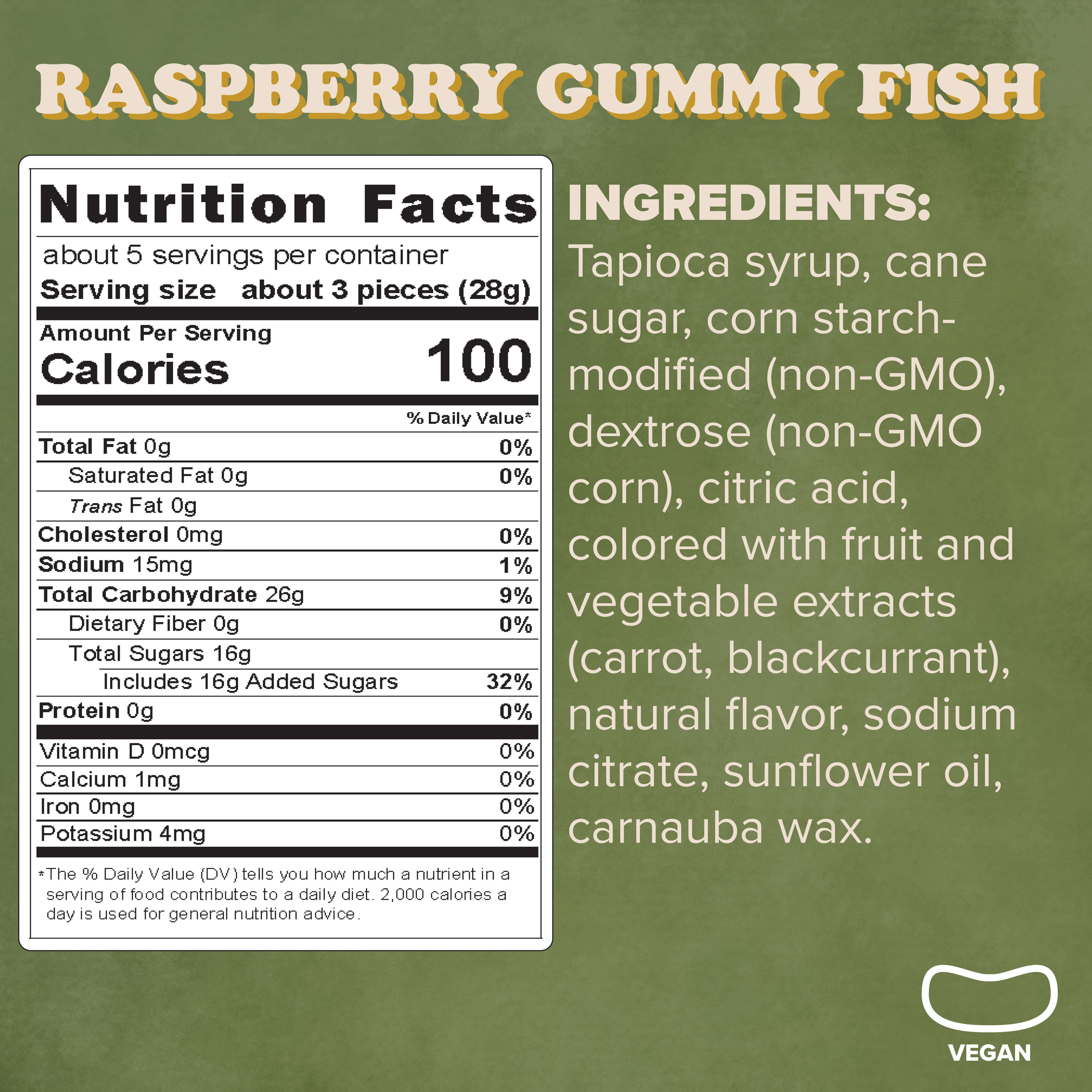 Product: Raspberry Gummy Fish